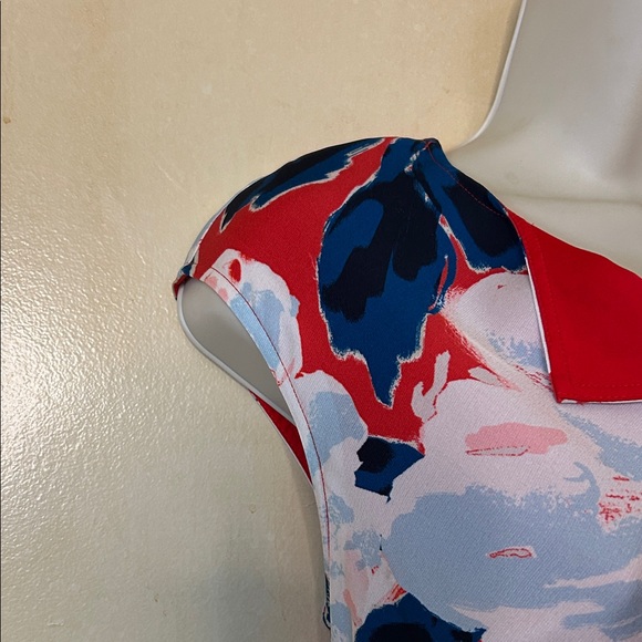 St. John Collection Floral Midi Dress in Red and Blue size 4 - Picture 5 of 13